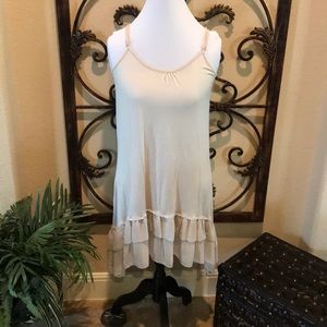 Ruffle slip- cream colored- never worn